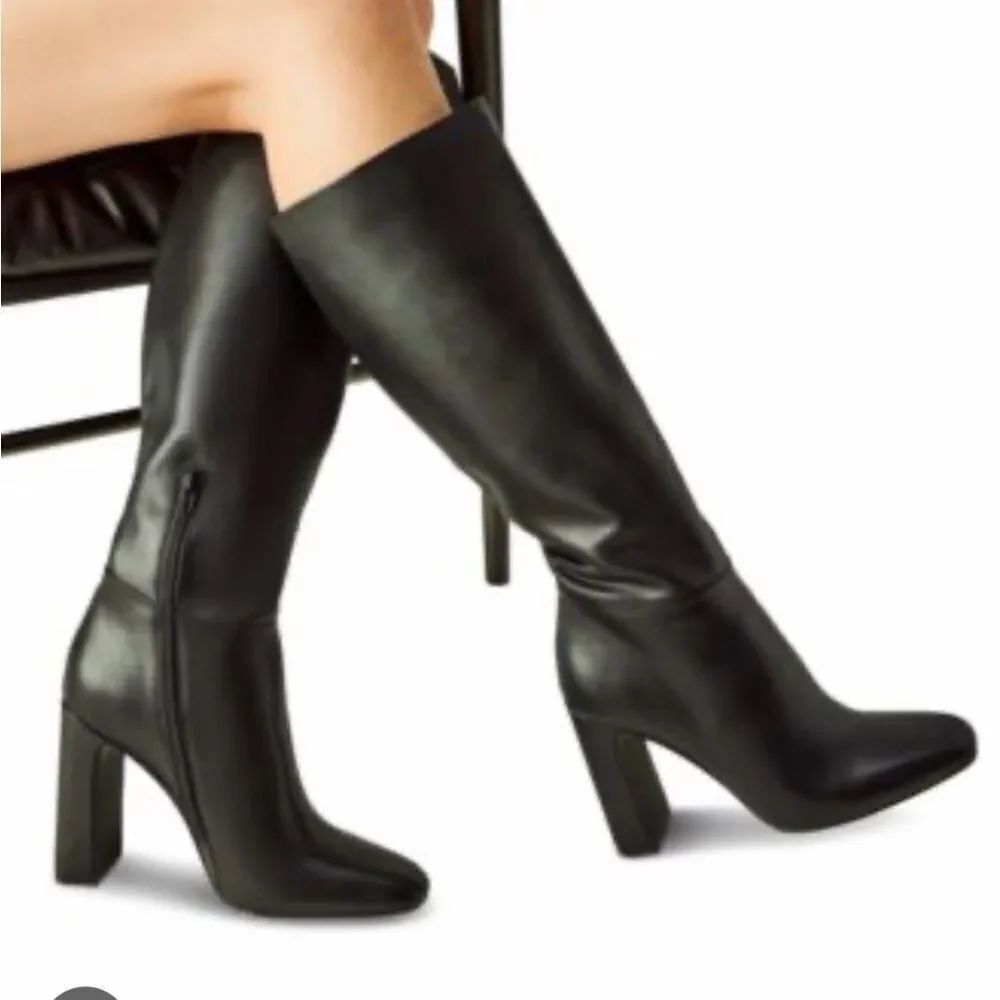 Steve Madden leather  Black Heeled Boots